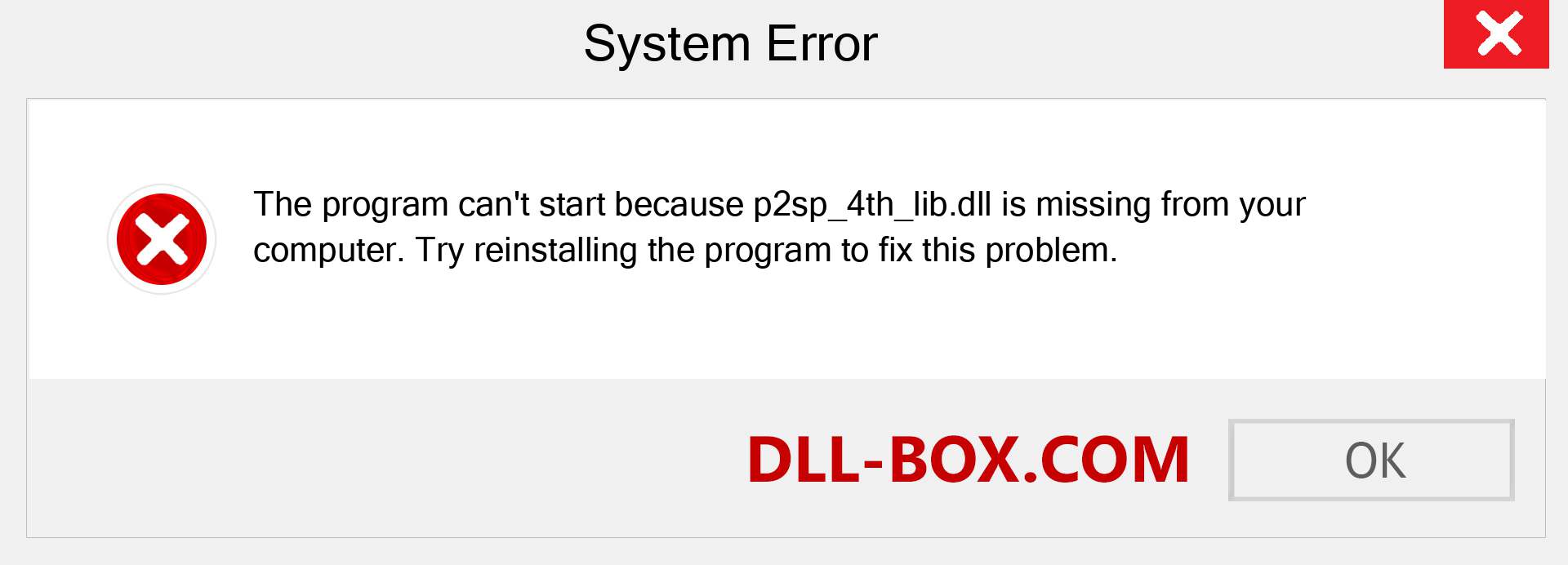  p2sp_4th_lib.dll file is missing?. Download for Windows 7, 8, 10 - Fix  p2sp_4th_lib dll Missing Error on Windows, photos, images